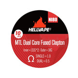Hellvape Mtl Dual Core Fused Clapton Ni80 Coils (10Pk) Prebuilt Coil