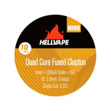 Hellvape Quad Core Fused Clapton Ni90 Coils (10Pk) Prebuilt Coil